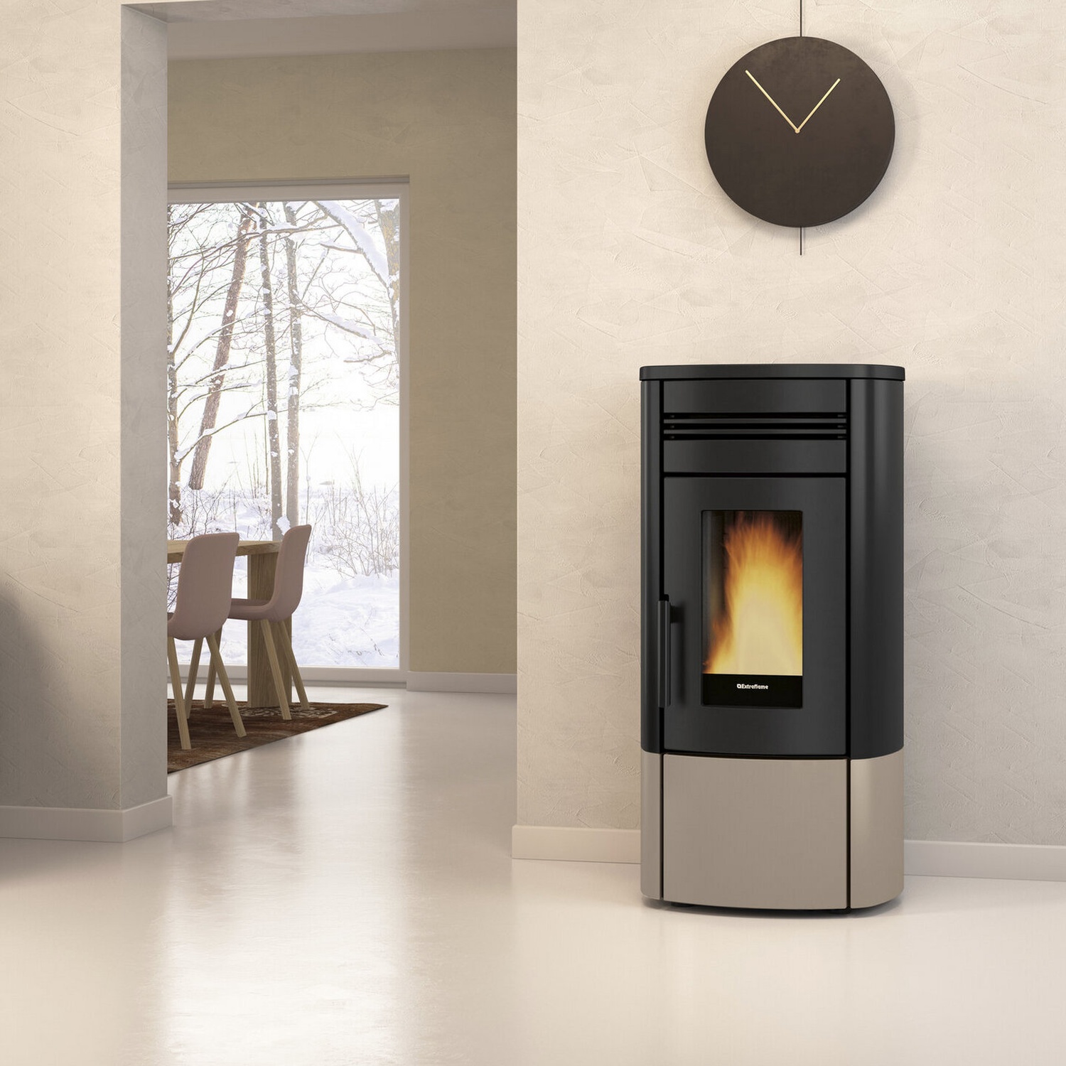 Extraflame NORIS - Taupe Matt Pelletofen EVOLUTION LINE – Bild 3