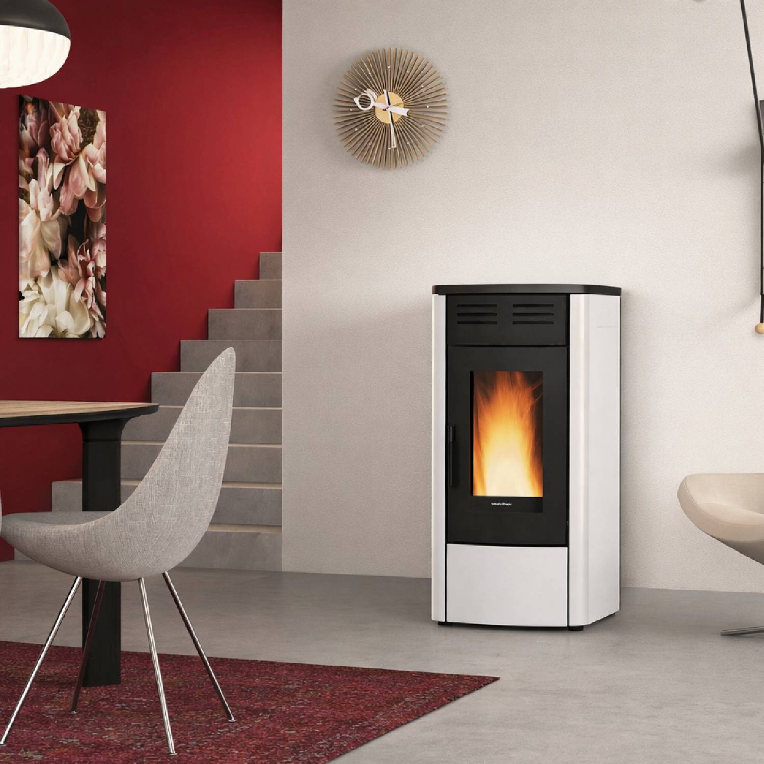 Extraflame RAFFAELLA IDRO H15 5.0.16 - Weiss wassergeführter Pelletofen – Bild 3