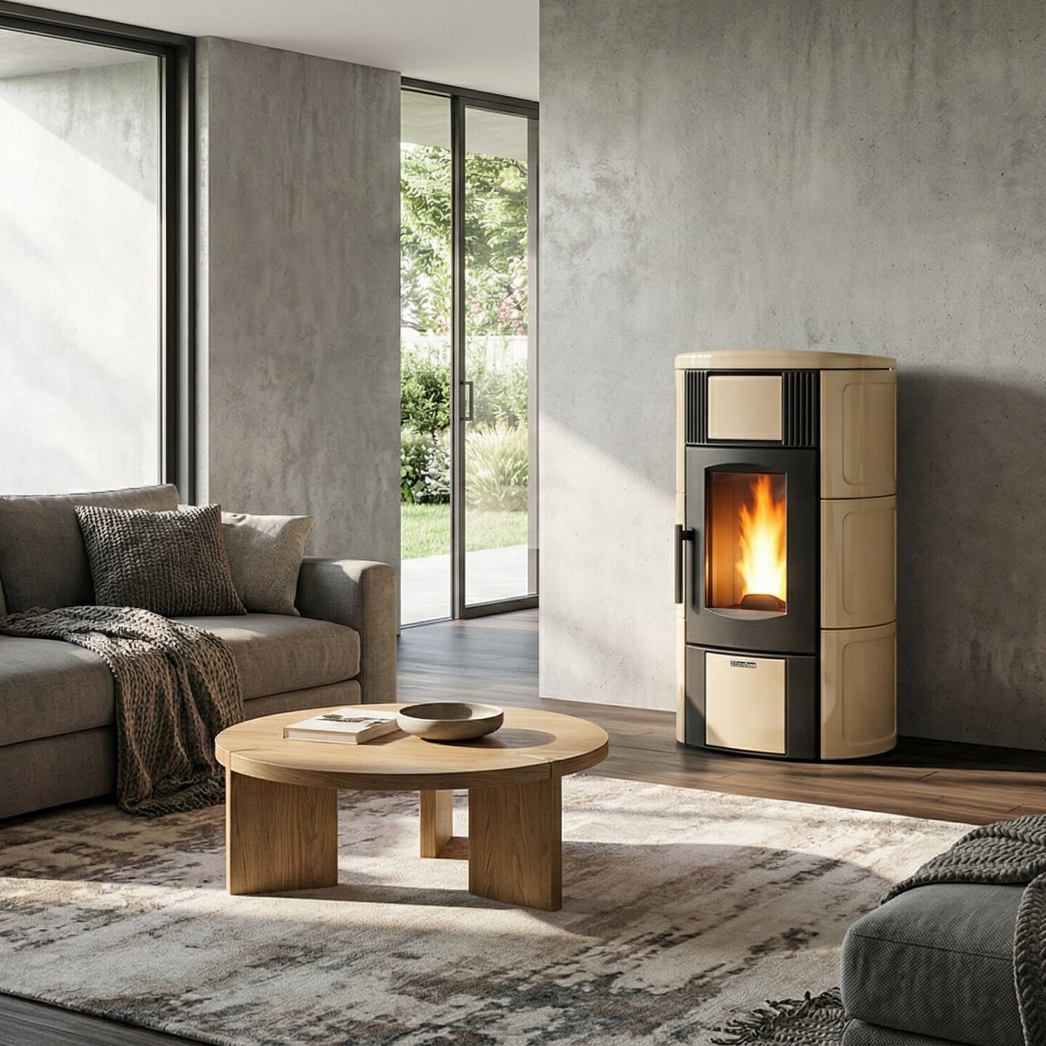 Extraflame ISIDE IDRO 5.0.16 - Pergament Beige wassergeführter Pelletofen – Bild 3