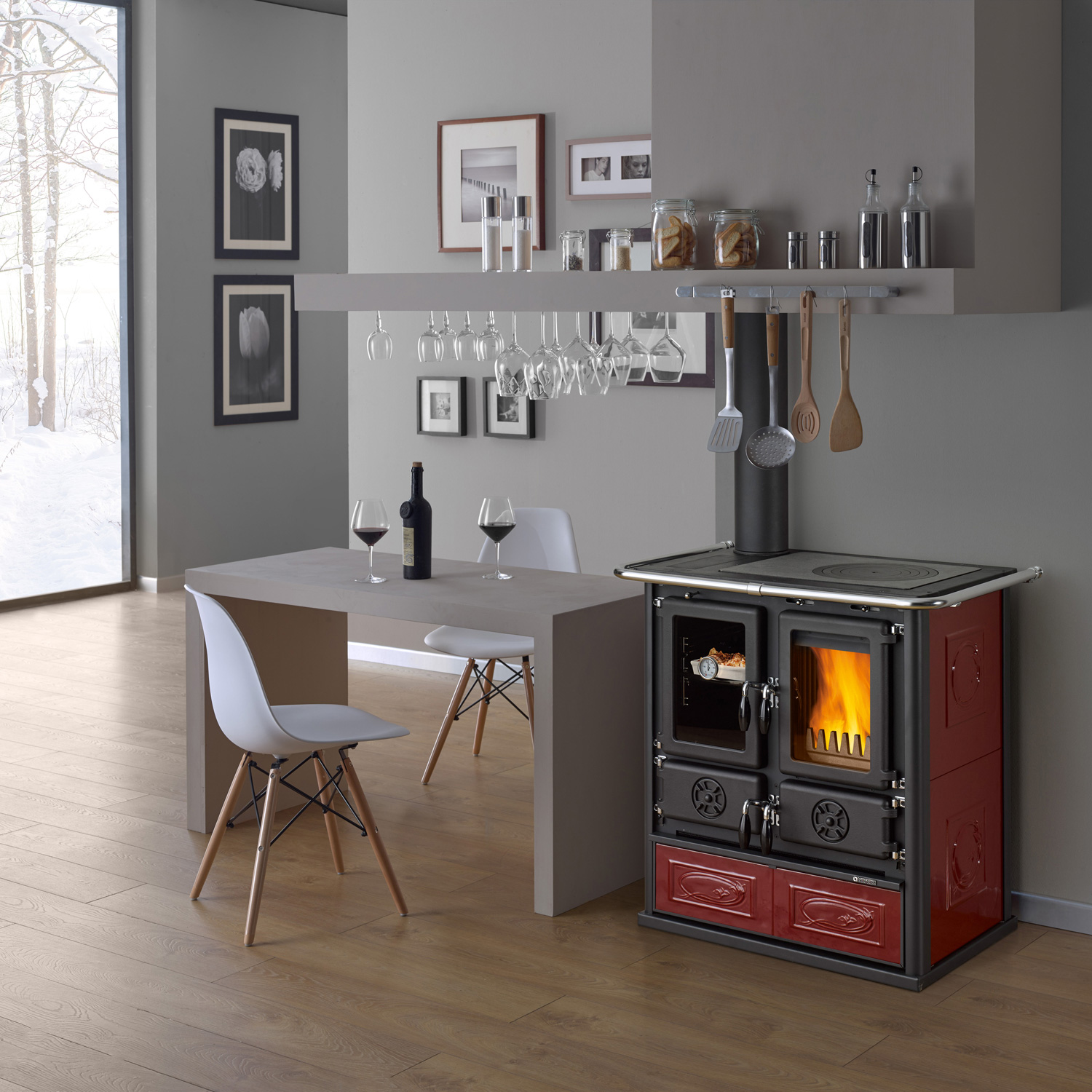 La Nordica Rosetta SX. 16 Küchenofen Liberty Bordeaux – Bild 5