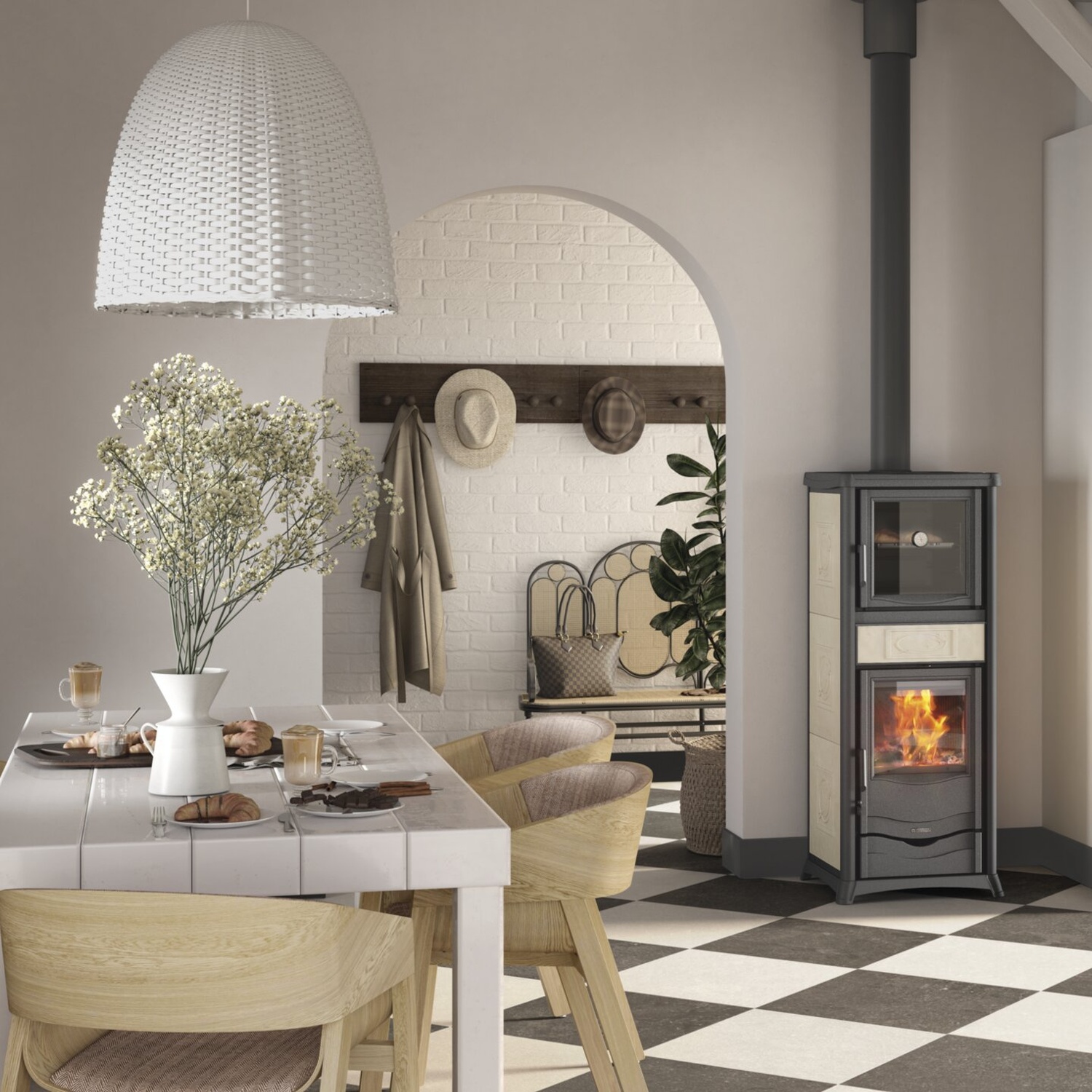 La Nordica ROSSELLA PLUS FORNO.165 Keramik - Panna Kaminofen – Bild 3