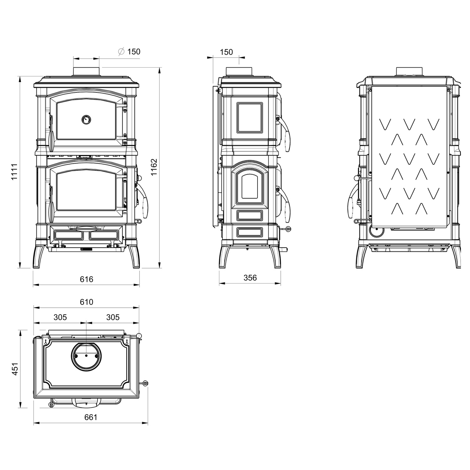 La Nordica Isetta Forno Kaminofen mit Backfach – Bild 4