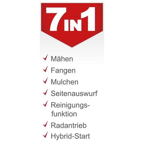 Rasenmäher MS225-53E Scheppach – E-Start | Radantrieb | 7PS | 53cm Schnittbreite | 65 Liter Fangkorb – Bild 2