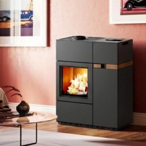 Austroflamm Quadra Duo Hybrid Kamin-/Pelletofen Stahl Gussgrau