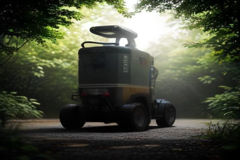 A portable generator standing outdoors