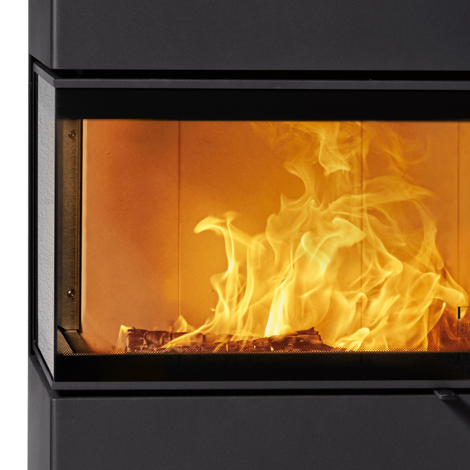 Austroflamm Dexter 2.0 Kaminofen Stahl Gussgrau Türanschlag links – Bild 3