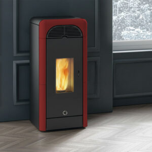 EK63 Berry 90+ Evo Pelletofen Keramik bordeaux