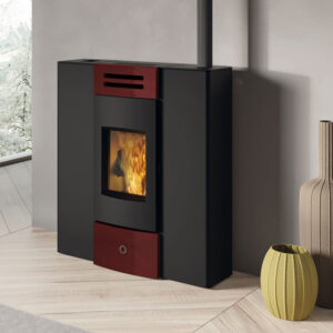 EK63 Dub 100++ Pelletofen Keramik bordeaux