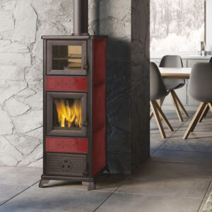 EK63 Decor C Evo Kaminofen Keramik bordeaux