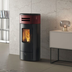 EK63 Yung 130++ Evo Pelletofen Keramik bordeaux