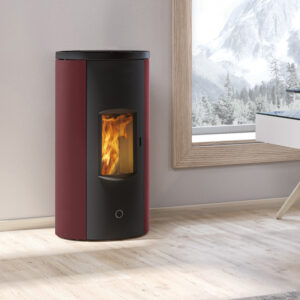 EK63 Like 80 Evo Pelletofen Stahl bordeaux RR hinten