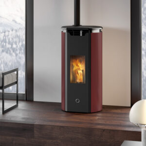 EK63 Tweed 90+ Evo Pelletofen bordeaux RR oben