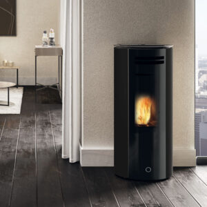EK63 Spy 110+ Evo Pelletofen Stahl schwarz RR hinten