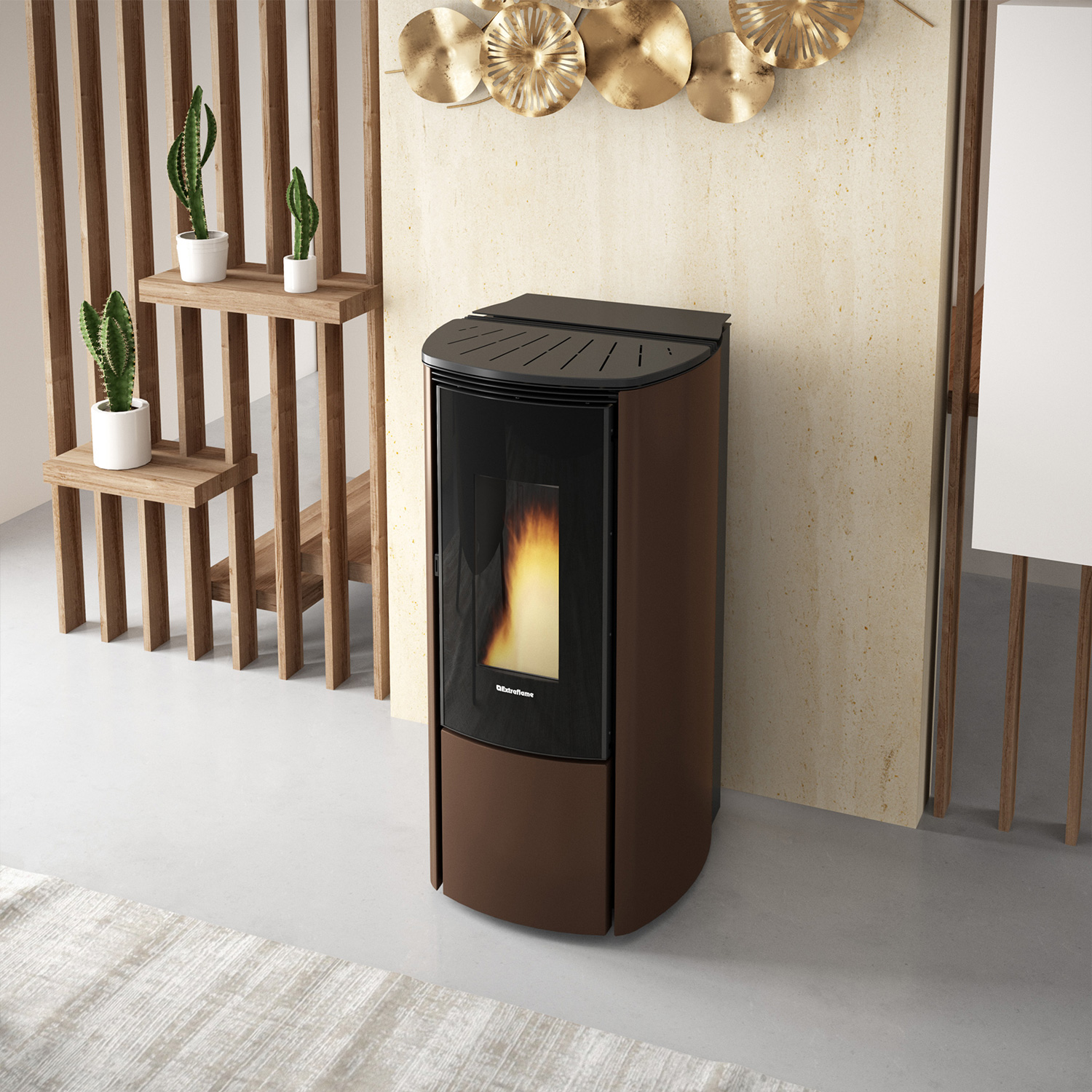 Extraflame Evolution Line Katia 9 Pelletofen Stahl Bronze – Bild 6