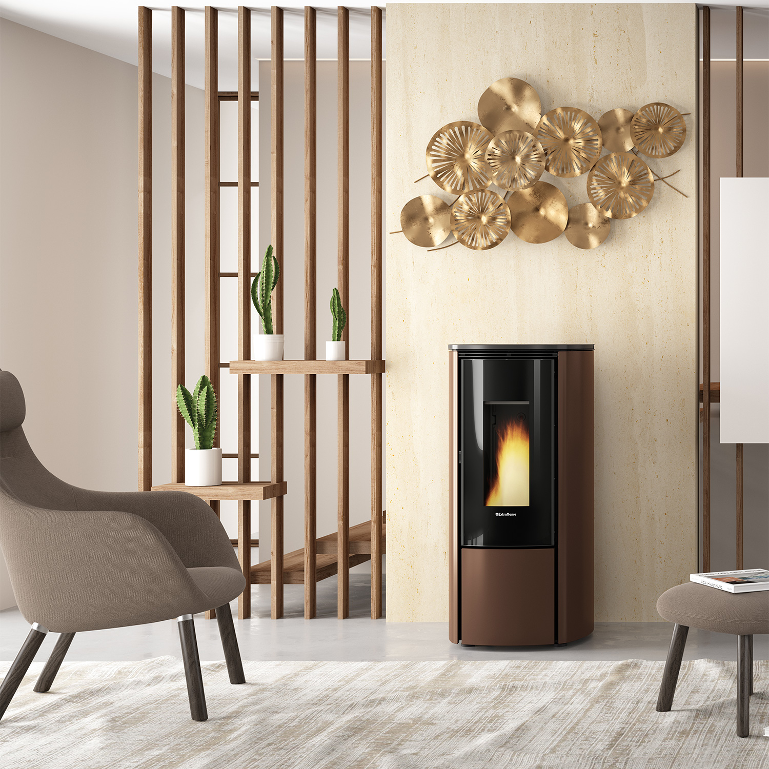 Extraflame Evolution Line Katia 9 Pelletofen Stahl Bronze – Bild 8