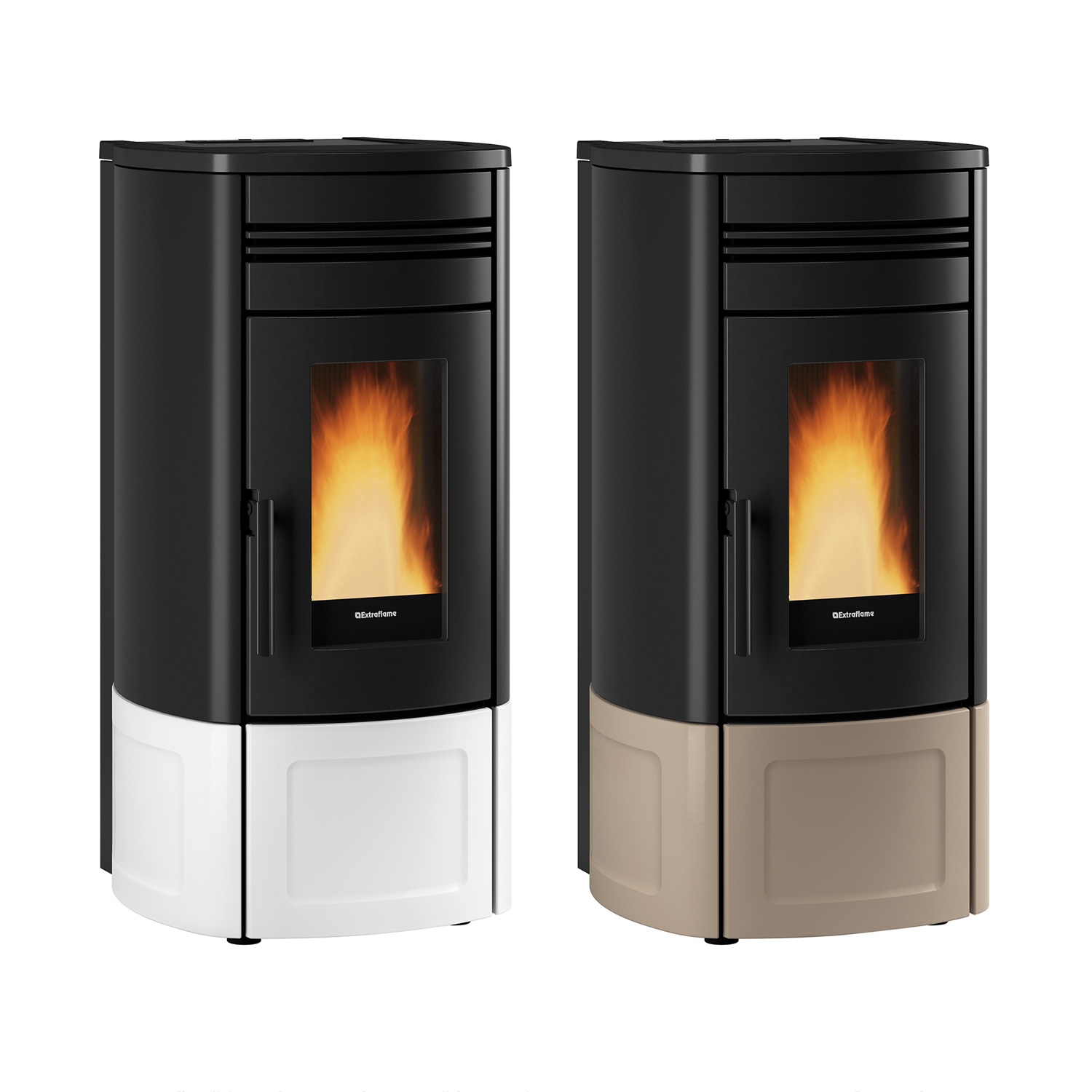 Extraflame Evolution Line Noris Lux Pelletofen Stahl Majolika Tortora – Bild 11