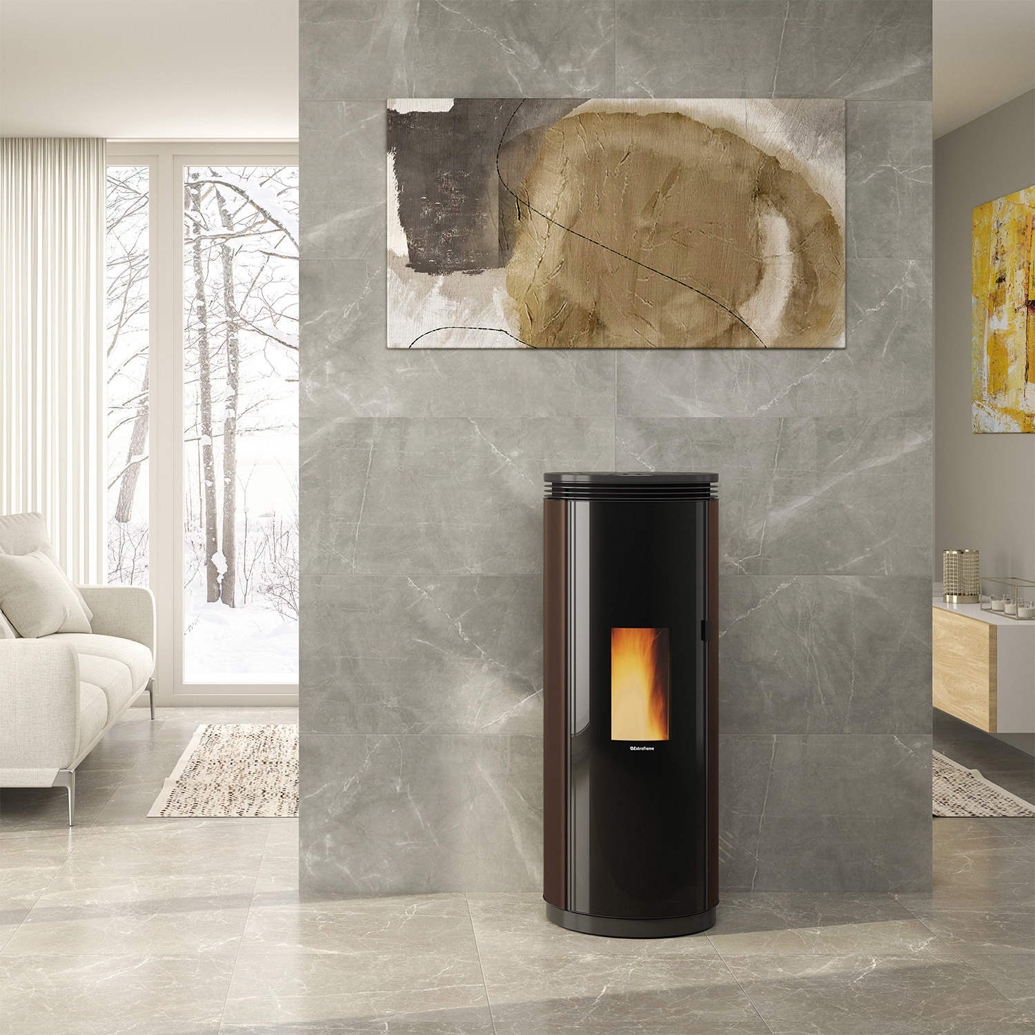 Extraflame Evolution Line Pamela Pelletofen Stahl Bronze – Bild 5