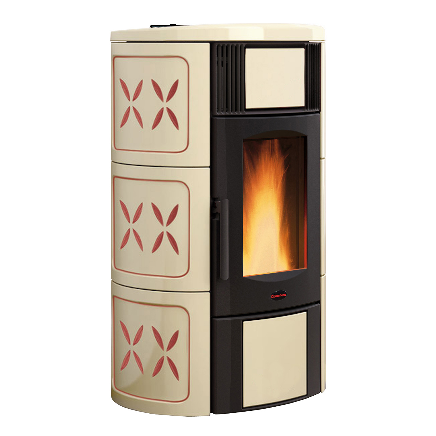 Extraflame Iside Idro H15 Wasserführender Pelletofen Majolika Amethyst – Bild 2