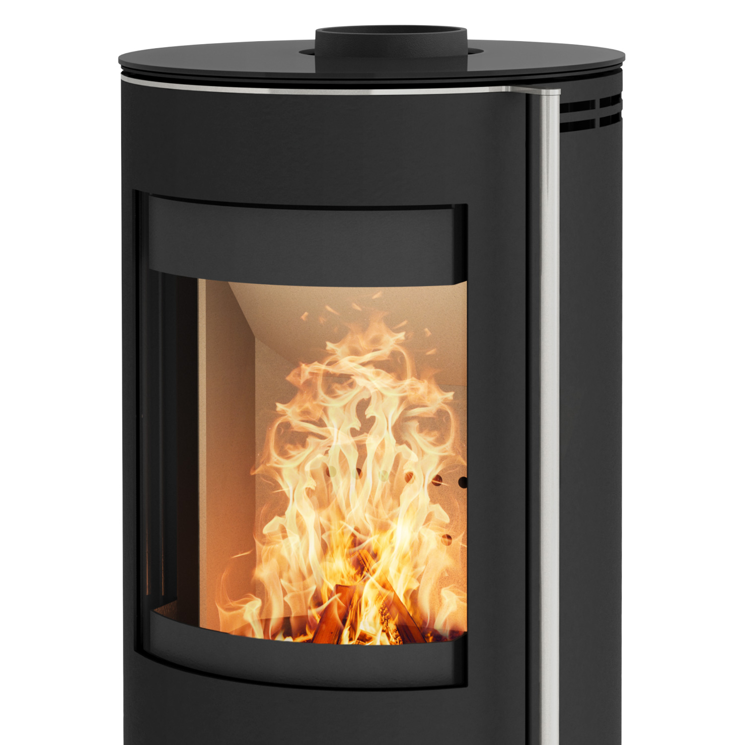 Fireplace Elite Toronto Kaminofen Stahl Schwarz mit Abdeckplatte Glas – Bild 4