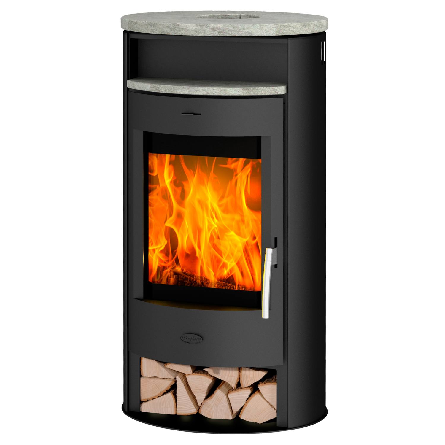 Fireplace Jakarta Kaminofen Stahl Schwarz | Topplatte Speckstein – Bild 2