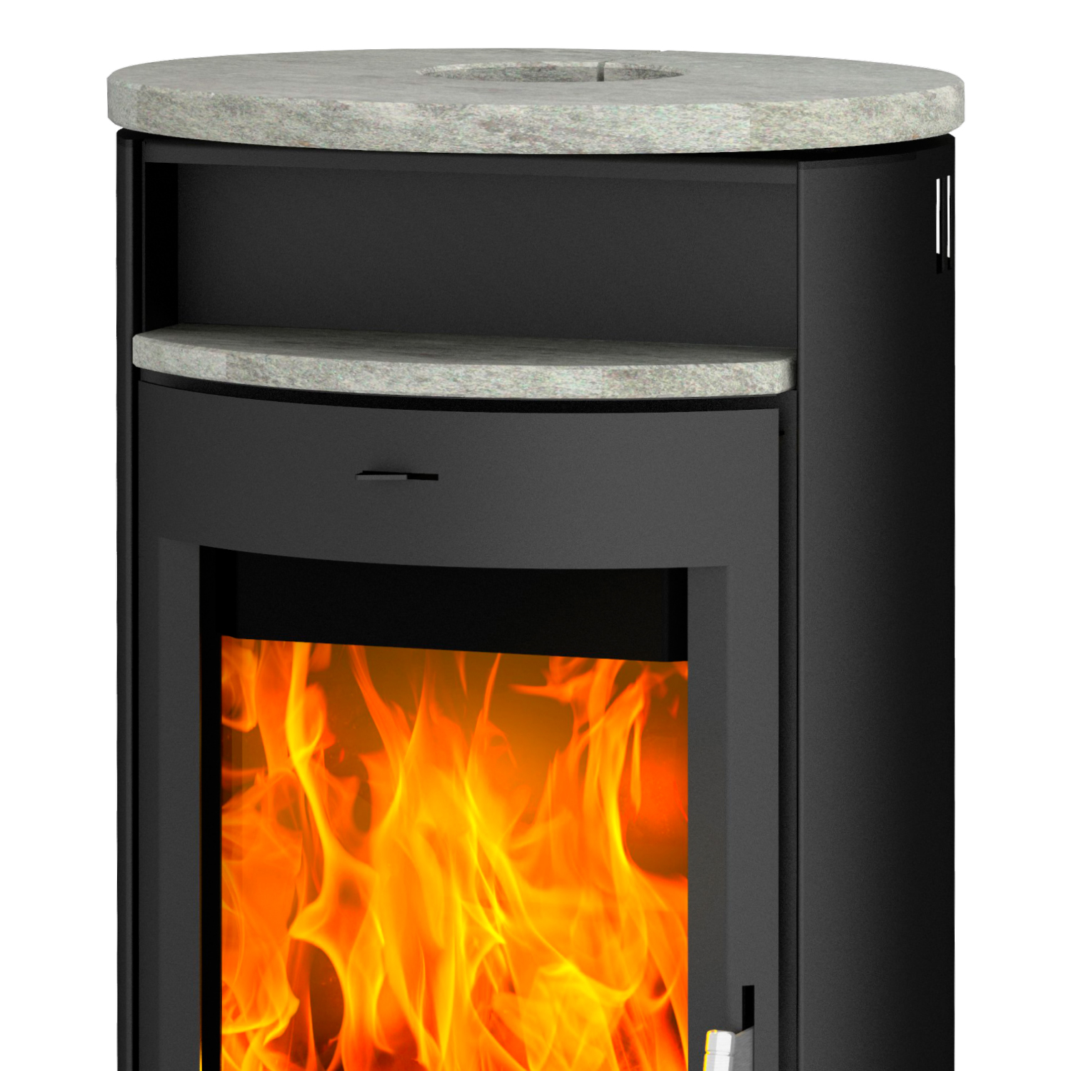 Fireplace Jakarta Kaminofen Stahl Schwarz | Topplatte Speckstein – Bild 3