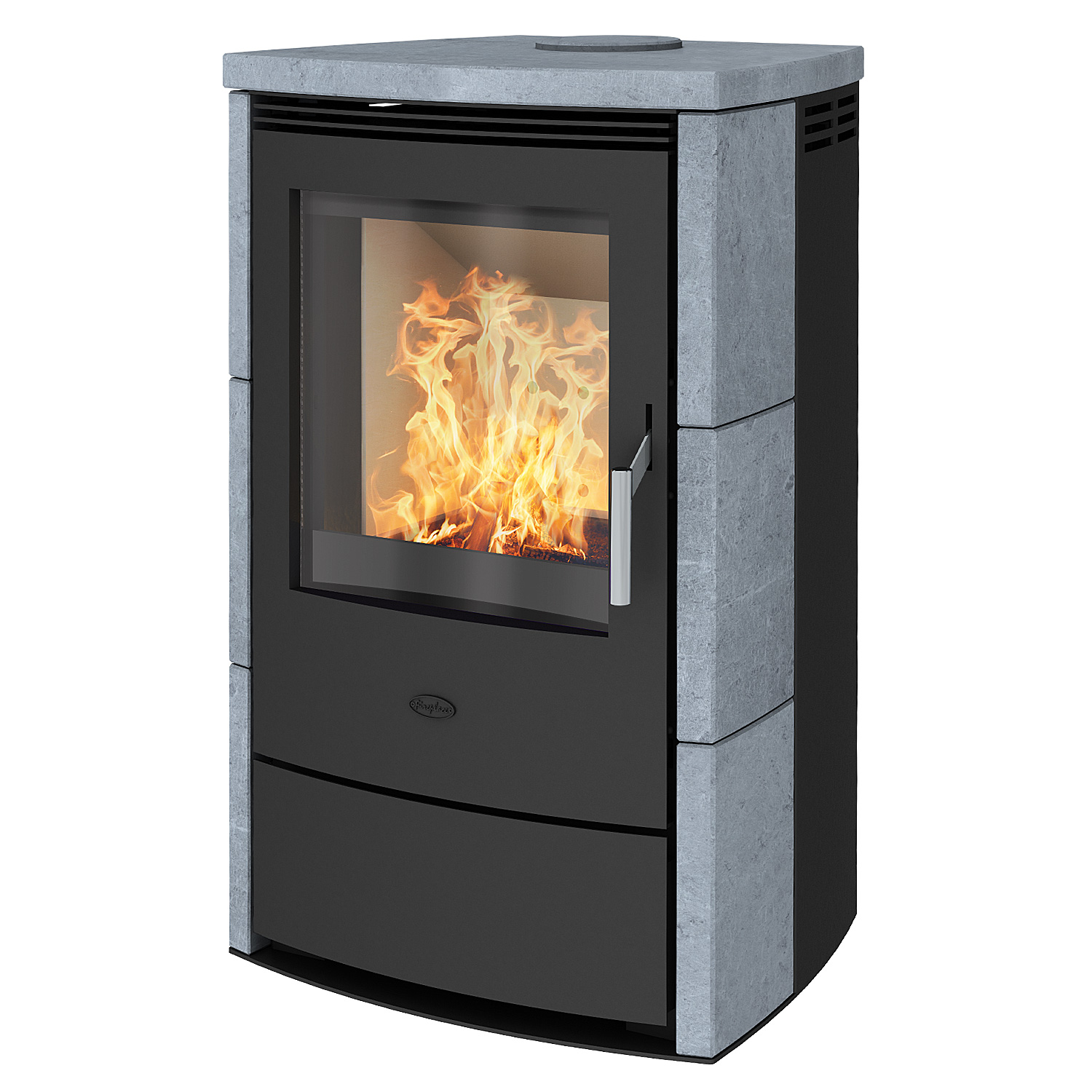 Fireplace Meltemi Dauerbrandofen Stahl Schwarz | Speckstein – Bild 2