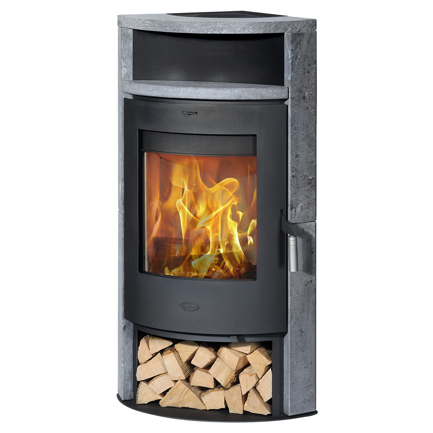 Fireplace Samba Eckkaminofen Stahl Schwarz Speckstein – Bild 2