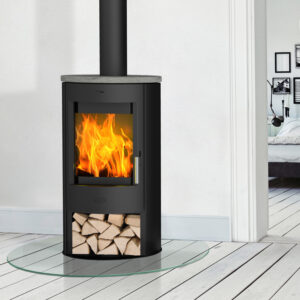 Fireplace Zaria Kaminofen Stahl schwarz | Topplatte Speckstein