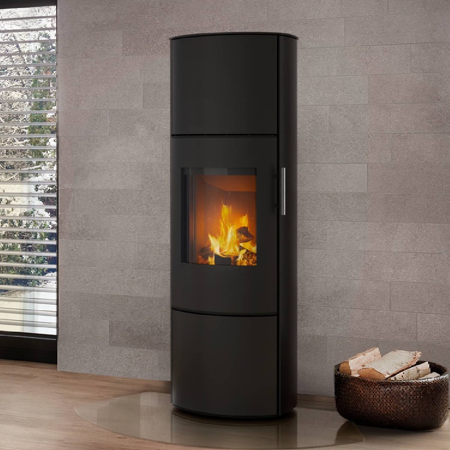 Königshütte URSA 6kW Gusstür Stahl schwarz Kaminofen