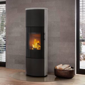 Königshütte URSA 6kW Glastür Naturstein Serpentin Kaminofen