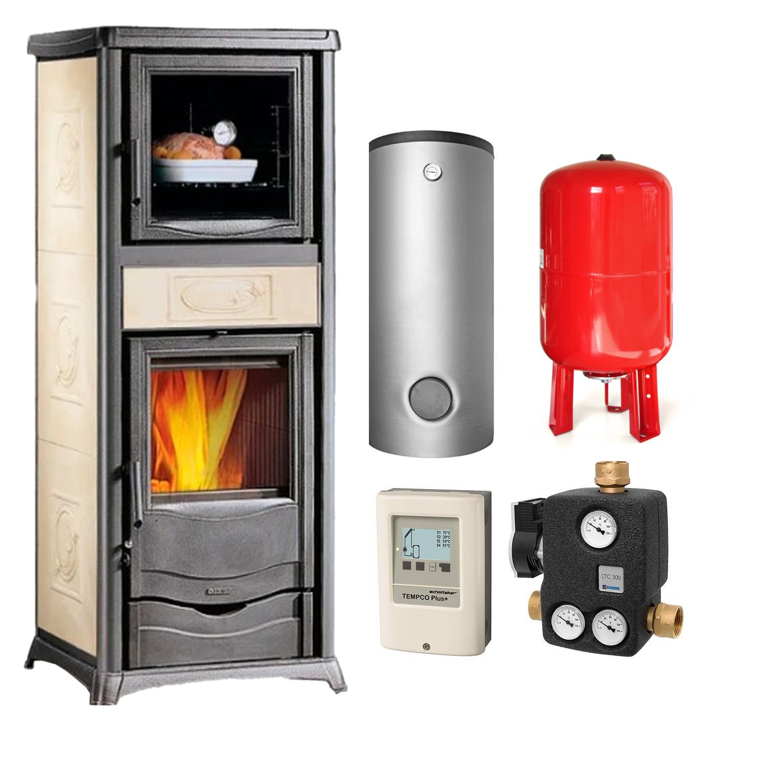 La Nordica Termorossella Plus Forno DSA 16 Liberty Panna Komplett-Set + Kombispeicher THKE/F 600, inkl. Isolierung