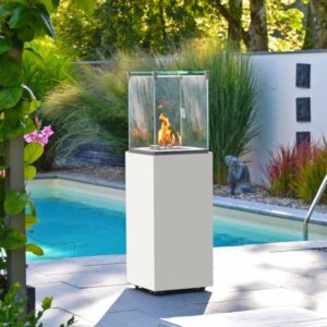CB-Tec Neocube-O Gaskamin für den Außenbereich - weiß