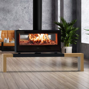 Kunst Stoves Vista Kaminofen mit Holzbank 180 cm