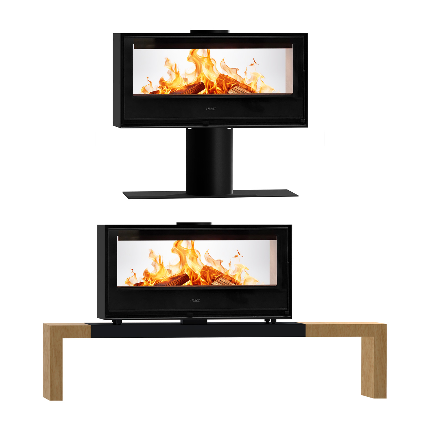 Kunst Stoves Vista Kaminofen mit Holzbank 115 cm – Bild 6